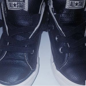 Size 8 Toddler Black Leather Converse